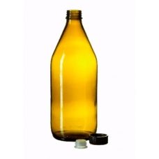 Бутылка стеклянная для реактивов БВ-1-1000 узкое горло, с навинчив. крышкой, темное стекло